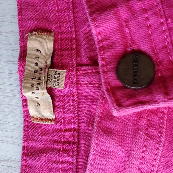 Sanctuary Hot Pink Cropped Skinny Jeans 29 - Picture 6 of 12